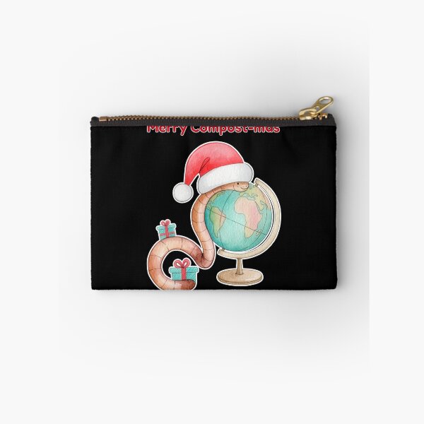 Item preview, Merry Compost-mas Worm in Santa Hat on Globe designed and sold by Litely.