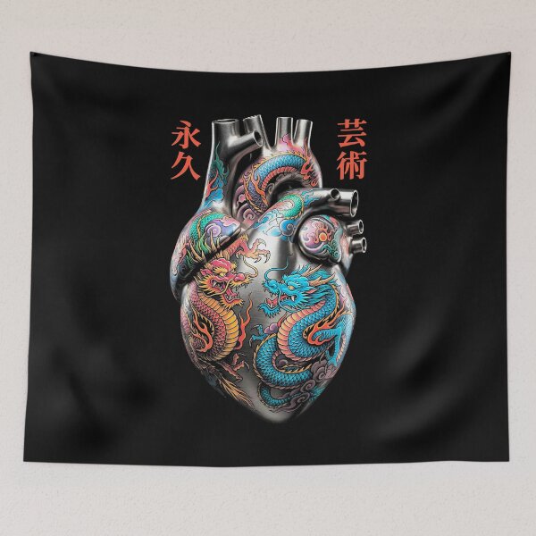 Item preview, Tattoo Lover Anatomical Heart Dragon Tattoos Permanent Art designed and sold by GrandeDuc.