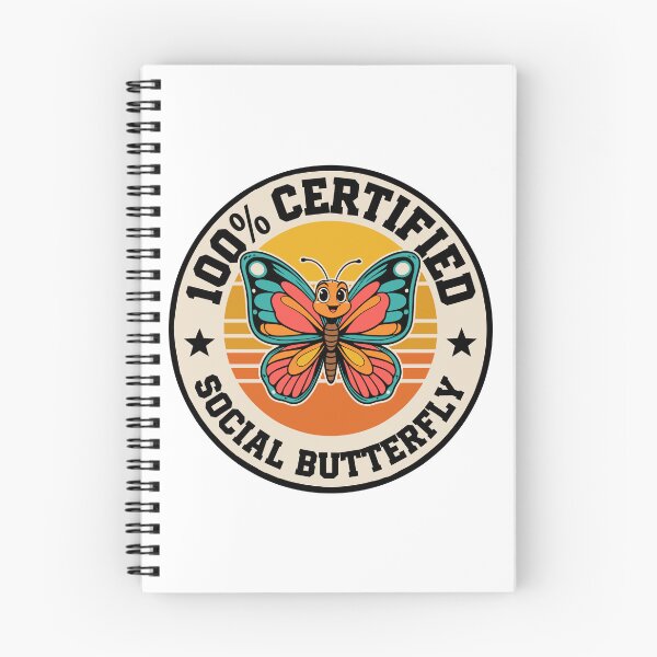Item preview, 100% Certified Social Butterfly Retro Badge Design designed and sold by JPees.