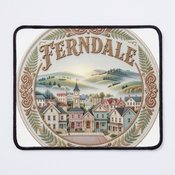 Item preview, Ferndale California USA Victorian Village Redwood Coast Embroidered Patch Sticker designed and sold by Imaginarium of Chaos falcon88 .