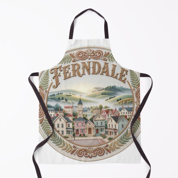 Item preview, Ferndale California USA Victorian Village Redwood Coast Embroidered Patch Sticker designed and sold by Imaginarium of Chaos falcon88 .