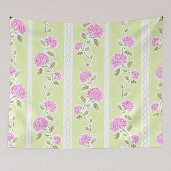 Item preview, Hydrangea Trail - Pink Green designed and sold by Fabricatemyart.