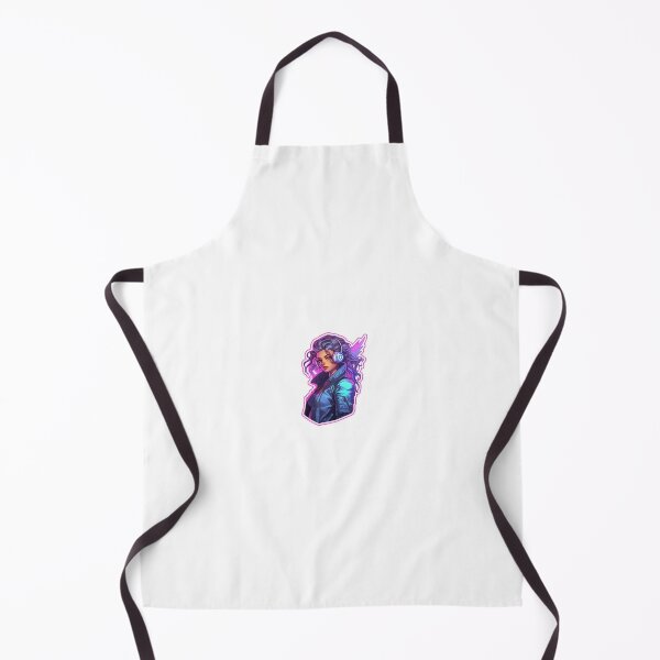 Item preview, Cyberpunk Headphone Portrait — Purple Hair and Blue Jacket designed and sold by jiyk.
