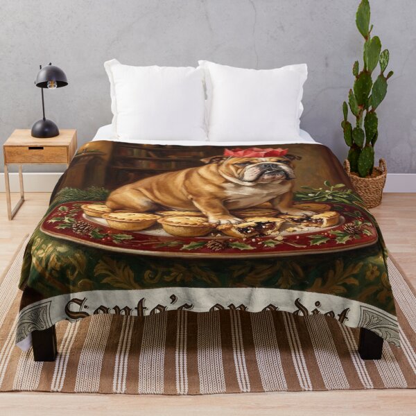 Item preview, Funny Christmas British Bulldog Mince Pies Holiday Illustration designed and sold by Englandbear.