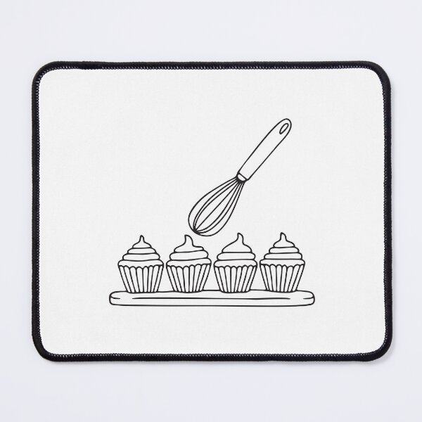 Item preview, A whisk beside a tray of cupcakes ready to be baked designed and sold by rasagamastore.