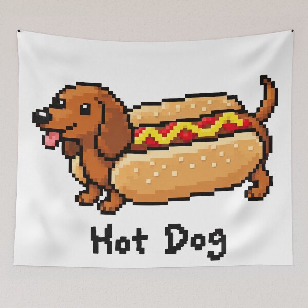 Item preview, Hot Dog – Cute Dachshund Pixel Art designed and sold by obstinator.