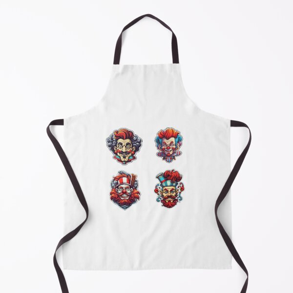 Item preview, Creepy Clown Faces Art — Four Colorful Grinning Characters designed and sold by jiyk.
