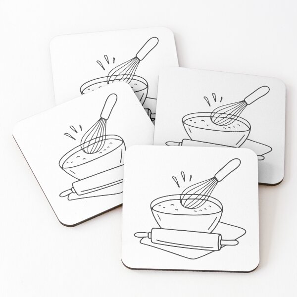 Item preview, A whisk close to a rolling pin and a bowl of dough designed and sold by rasagamastore.