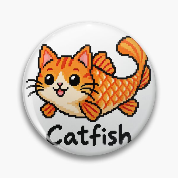 Item preview, Catfish – Cute Retro Pixel Art Pun designed and sold by obstinator.