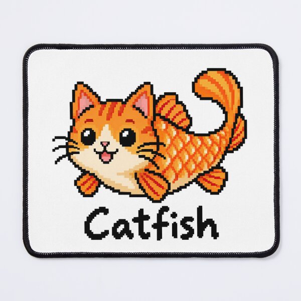 Item preview, Catfish – Cute Retro Pixel Art Pun designed and sold by obstinator.