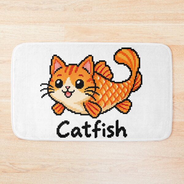 Item preview, Catfish – Cute Retro Pixel Art Pun designed and sold by obstinator.