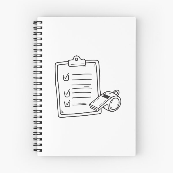 Item preview, A whistle close to a clipboard filled with training notes designed and sold by rasagamastore.