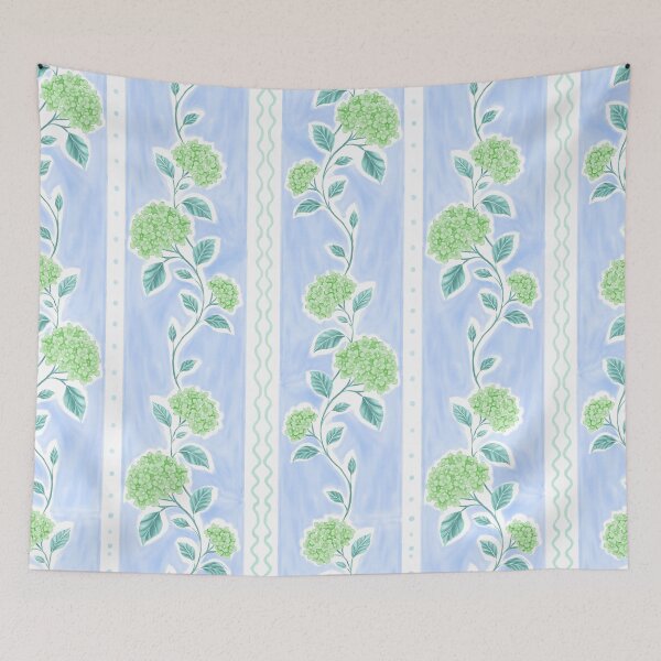 Item preview, Hydrangea Trail - Celadon Blue designed and sold by Fabricatemyart.