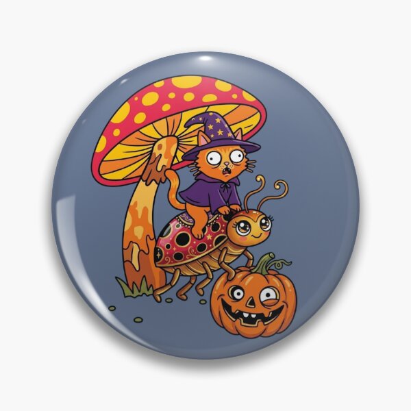 Item preview, Funny, charming cat, a hermaphrodite, and a colorful wild mushroom  designed and sold by PalettePop..