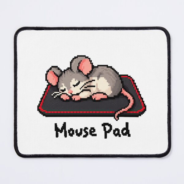 Item preview, Mouse Pad – Cute Sleeping Mouse Pixel Art designed and sold by obstinator.
