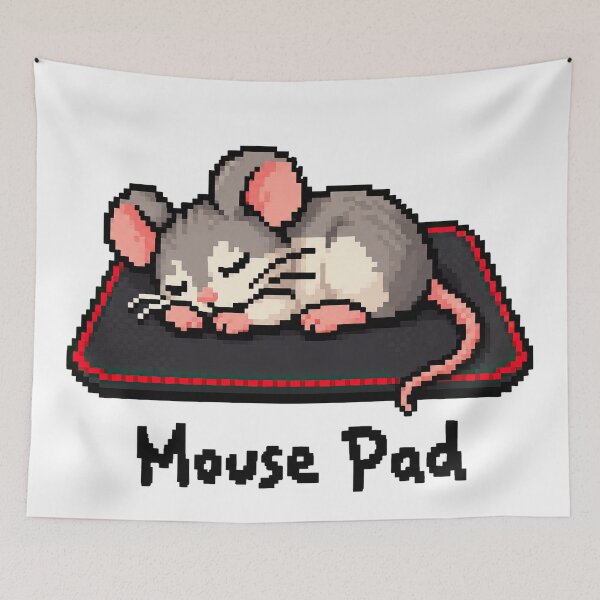 Item preview, Mouse Pad – Cute Sleeping Mouse Pixel Art designed and sold by obstinator.