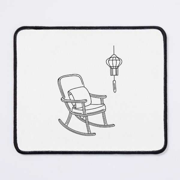 Item preview, A wind chime beside a rocking chair with a cushion on it designed and sold by rasagamastore.