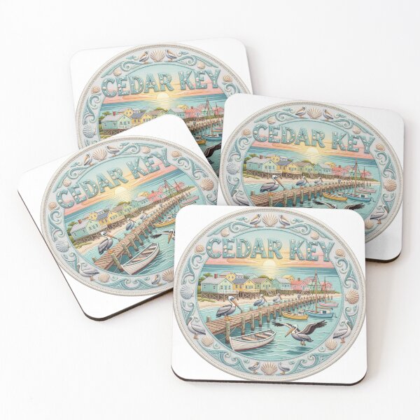 Item preview, Cedar Key Florida USA Gulf Coast Fishing Village Pier Embroidered Patch Sticker designed and sold by Imaginarium of Chaos falcon88 .