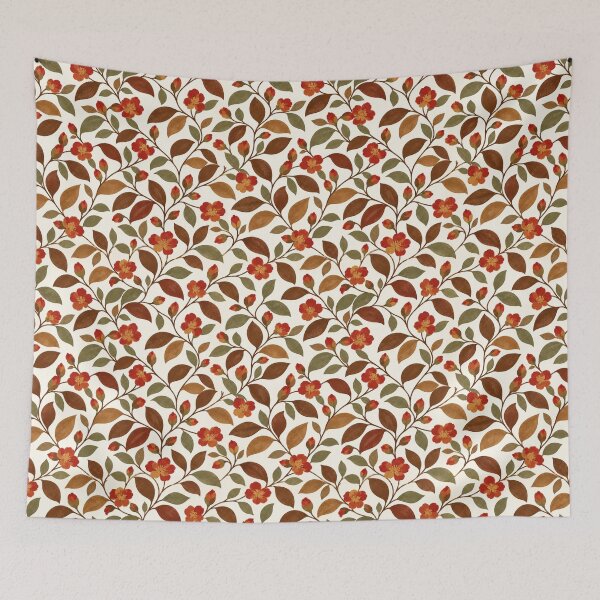 Item preview, Autumn Camellia Branches – Mid-Century Botanical Floral Pattern designed and sold by Bodique.