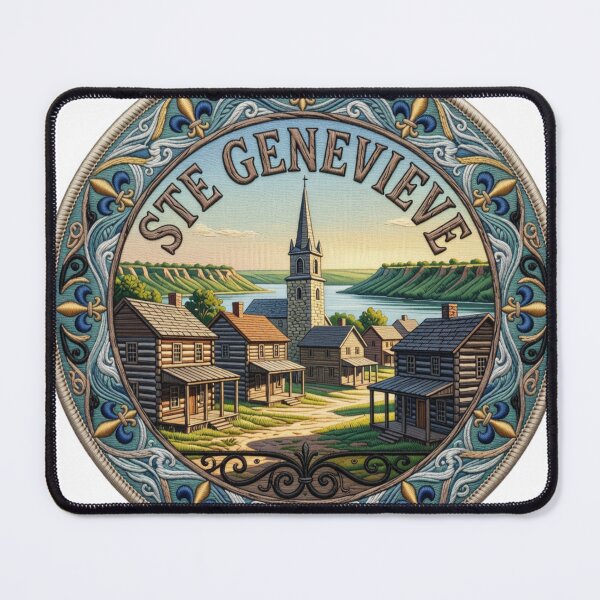 Item preview, Ste Genevieve Missouri USA French Colonial Village Embroidered Patch Sticker designed and sold by Imaginarium of Chaos falcon88 .