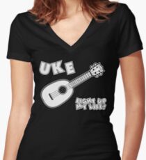 Uke Light Up My Life Women's Fitted V-Neck T-Shirt