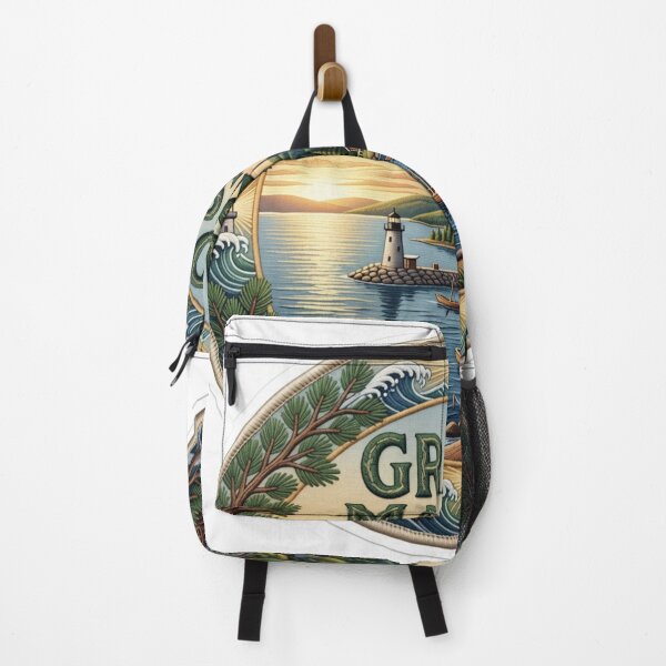 Item preview, Grand Marais Minnesota USA Lake Superior Lighthouse Village Embroidered designed and sold by Imaginarium of Chaos falcon88 .