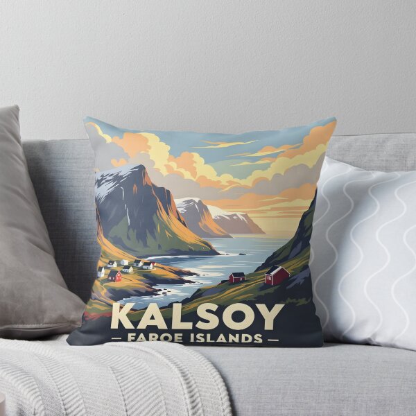 Item preview, Kalsoy Faroe Islands – Vintage Coastal Landscape Poster designed and sold by LSVart.