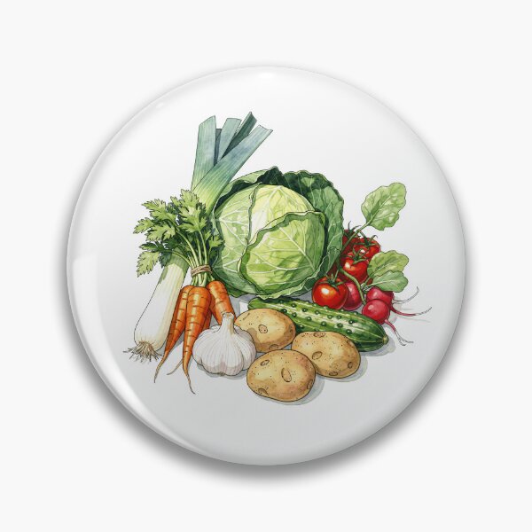Item preview, Vintage Garden Vegetables Botanical Watercolor Art designed and sold by PepolArt.