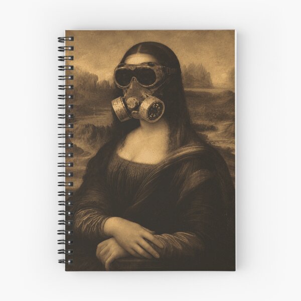 Item preview, Funny Bathroom Poster Mona Lisa Gas Mask Art designed and sold by funnygeekss.