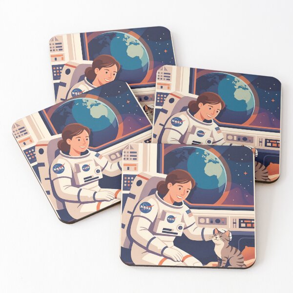 Item preview, NASA astronaut petting a cat designed and sold by WiseBow.
