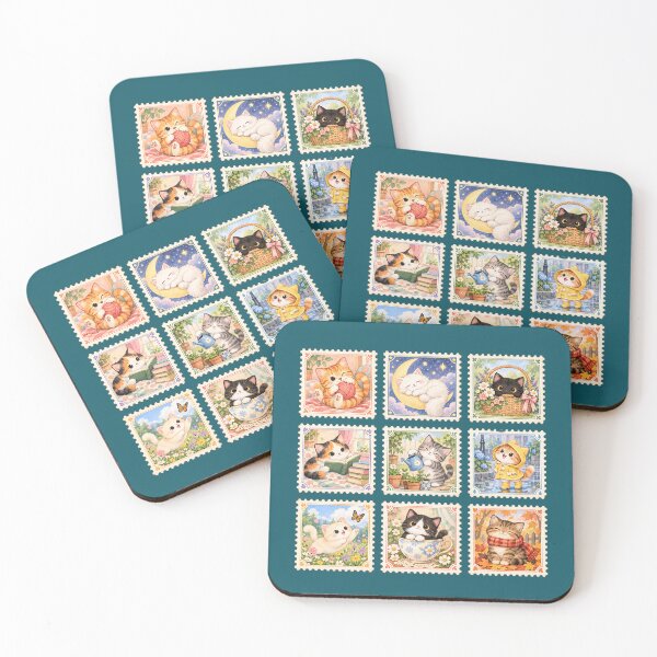 Item preview, Cute Kittens Stamps designed and sold by naragonkanok.
