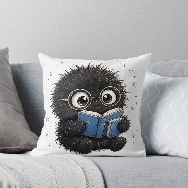 Item preview, Bookish Soot Sprite - Cute Reading Dust Sprite Sticker Example: Bookish Soot Sprite Reading Pink Book - Cute Book Lover Dust Sticker designed and sold by Raju-Creative.