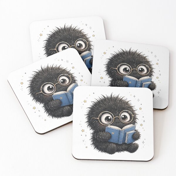 Item preview, Bookish Soot Sprite - Cute Reading Dust Sprite Sticker Example: Bookish Soot Sprite Reading Pink Book - Cute Book Lover Dust Sticker designed and sold by Raju-Creative.