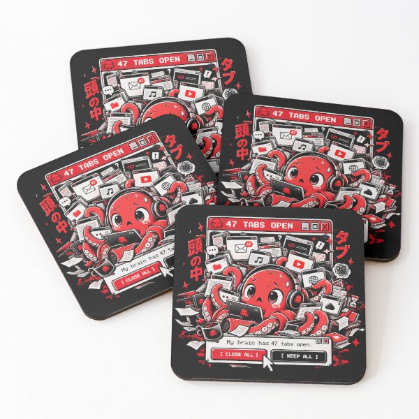 Item preview, 47 Tabs Open - Funny Overwhelmed Brain Octopus ADHD designed and sold by Visual Dept..