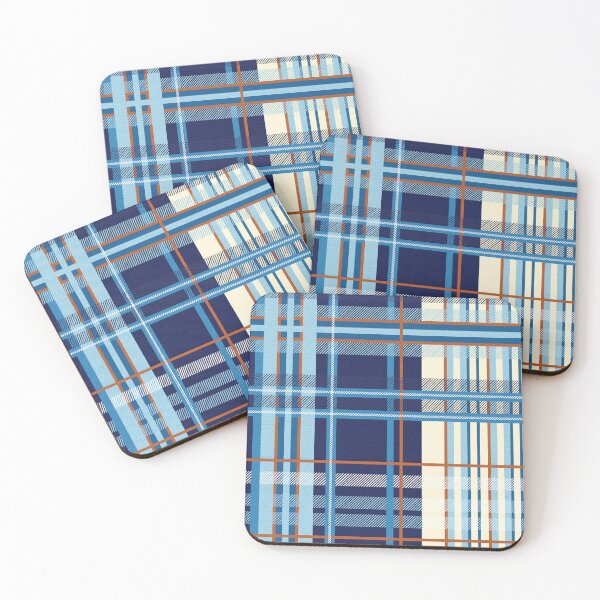 Item preview, Classic Blue Orange Checkered Fabric Pattern designed and sold by Jeffrey-Jeffrey.