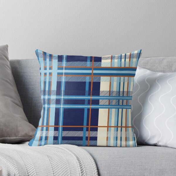 Item preview, Classic Blue Orange Checkered Fabric Pattern designed and sold by Jeffrey-Jeffrey.