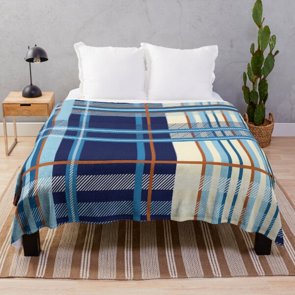 Item preview, Classic Blue Orange Checkered Fabric Pattern designed and sold by Jeffrey-Jeffrey.