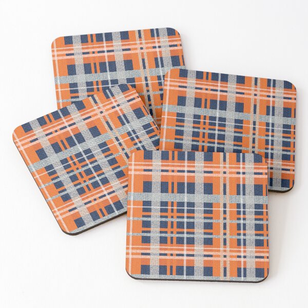 Item preview, Classic Orange Navy Checkered Fabric Pattern designed and sold by Jeffrey-Jeffrey.
