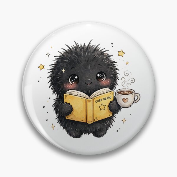 Item preview, Bookish Soot Sprite - Cute Reading Dust Sprite Sticker Example: Bookish Soot Sprite Reading Pink Book - Cute Book Lover Dust Sticker designed and sold by Raju-Creative.