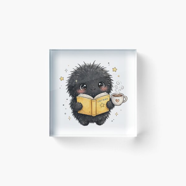 Item preview, Bookish Soot Sprite - Cute Reading Dust Sprite Sticker Example: Bookish Soot Sprite Reading Pink Book - Cute Book Lover Dust Sticker designed and sold by Raju-Creative.