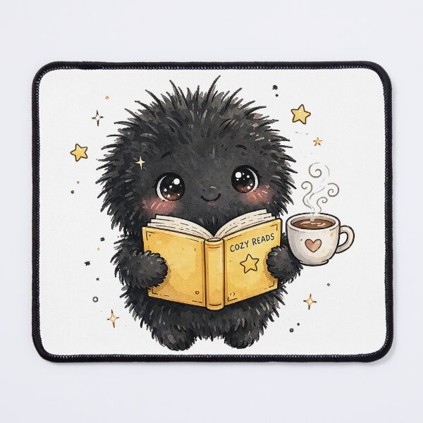 Item preview, Bookish Soot Sprite - Cute Reading Dust Sprite Sticker Example: Bookish Soot Sprite Reading Pink Book - Cute Book Lover Dust Sticker designed and sold by Raju-Creative.