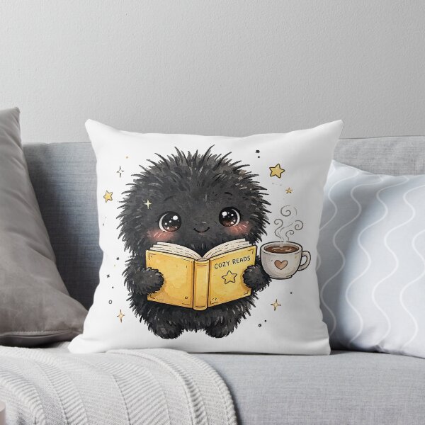 Item preview, Bookish Soot Sprite - Cute Reading Dust Sprite Sticker Example: Bookish Soot Sprite Reading Pink Book - Cute Book Lover Dust Sticker designed and sold by Raju-Creative.