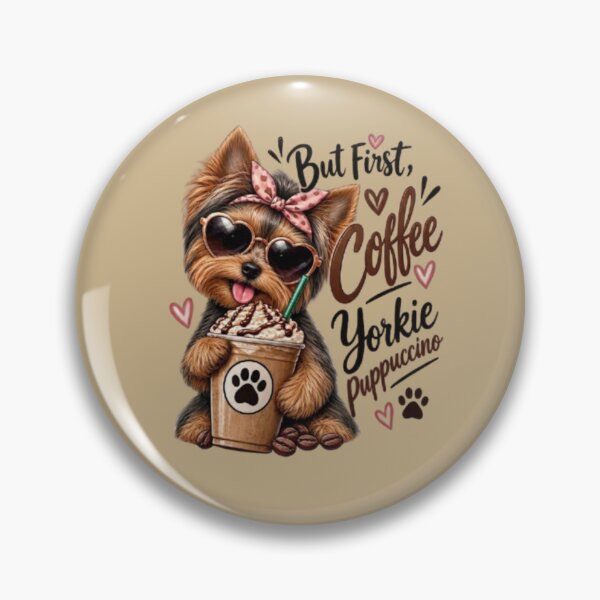 Item preview, But First, Coffee – Yorkie Puppuccino Design designed and sold by Yorkie Magic Studio .
