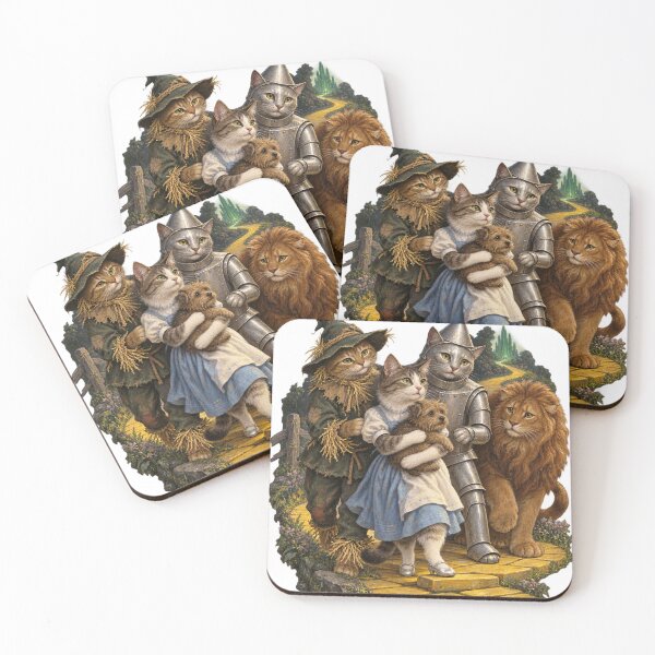 Item preview, Four Feline Companions on the Yellow Road designed and sold by Ocelot-T.