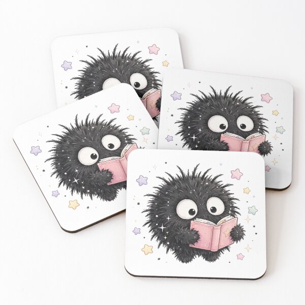 Item preview,  Bookish Soot Sprite - Cute Reading Dust Sprite Sticker Example: Bookish Soot Sprite Reading Pink Book - Cute Book Lover Dust Sticker designed and sold by Raju-Creative.