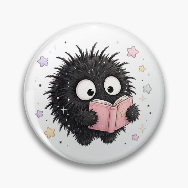 Item preview,  Bookish Soot Sprite - Cute Reading Dust Sprite Sticker Example: Bookish Soot Sprite Reading Pink Book - Cute Book Lover Dust Sticker designed and sold by Raju-Creative.