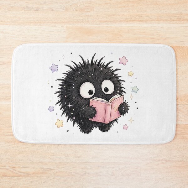 Item preview,  Bookish Soot Sprite - Cute Reading Dust Sprite Sticker Example: Bookish Soot Sprite Reading Pink Book - Cute Book Lover Dust Sticker designed and sold by Raju-Creative.