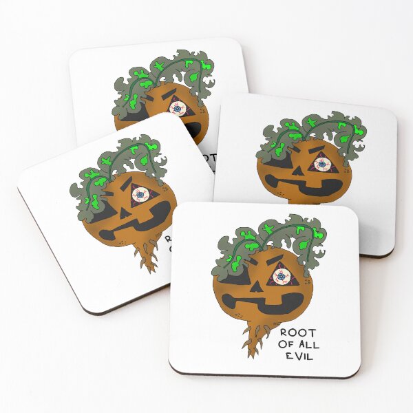 Item preview, Root Of All Evil Sticker | Funny Halloween Vegetable Root Pun designed and sold by MyxaART.