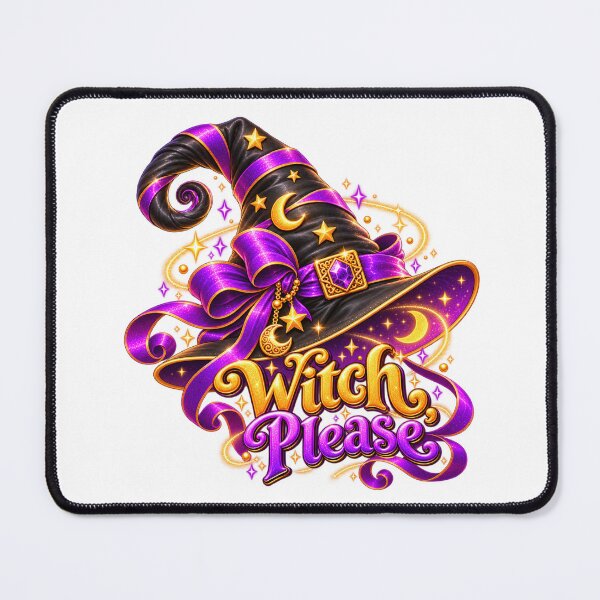 Item preview, Witch Please – Magical Purple and Gold Witch Hat designed and sold by The Cutting Room.