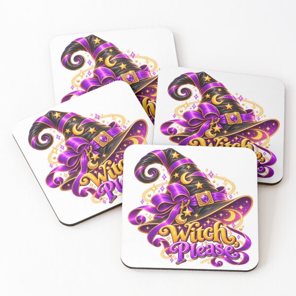 Item preview, Witch Please – Magical Purple and Gold Witch Hat designed and sold by The Cutting Room.